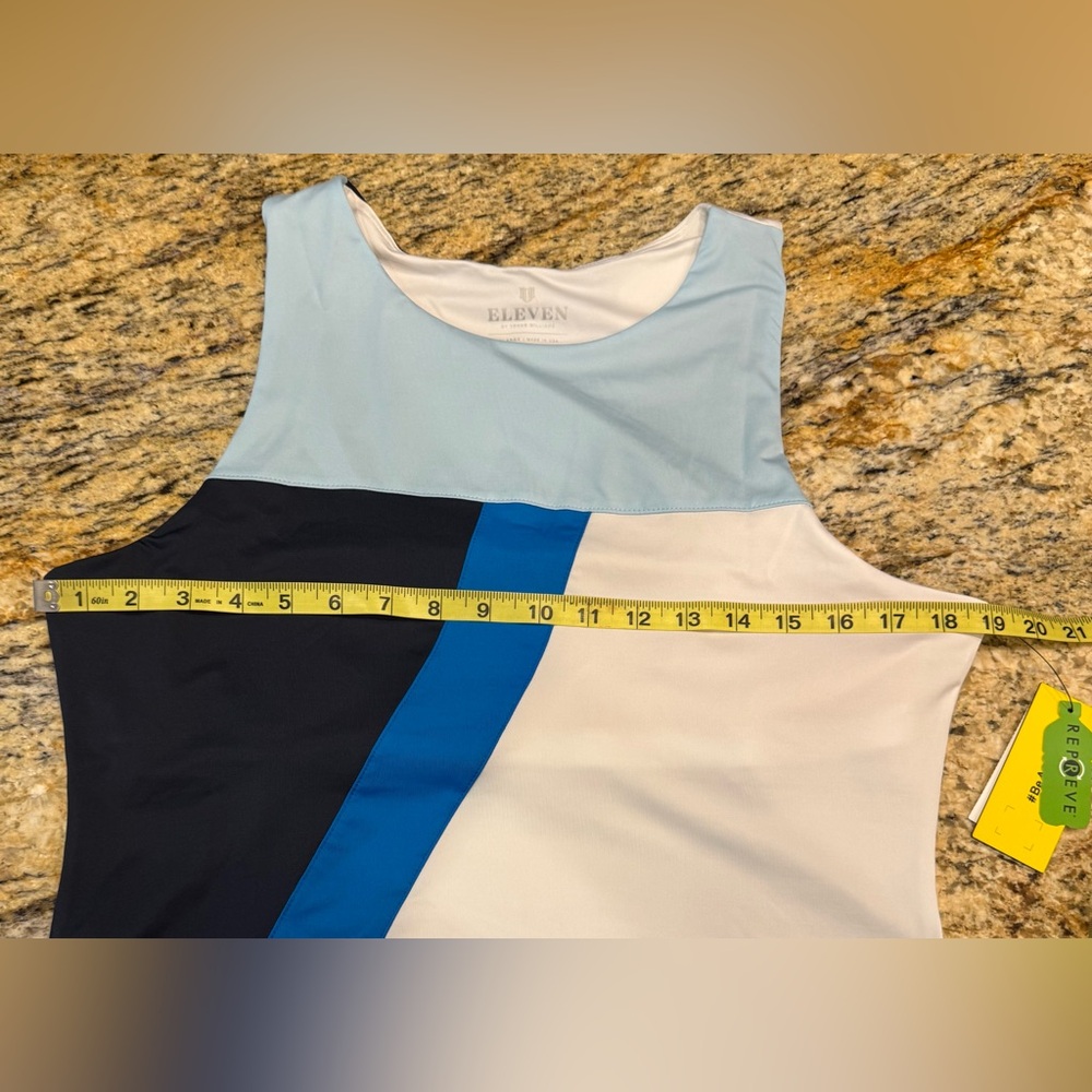 EleVen by Venus Williams Tri-Tone Mini Dress - Light Blue, Navy, and White - Picture 9 of 10